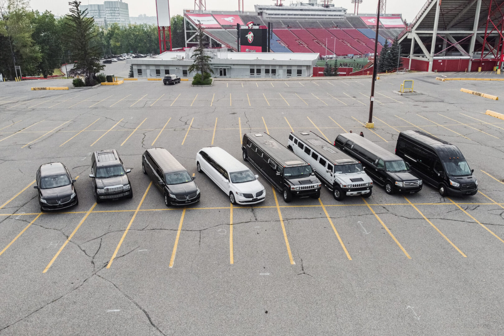 A bunch of cars parked in a lot