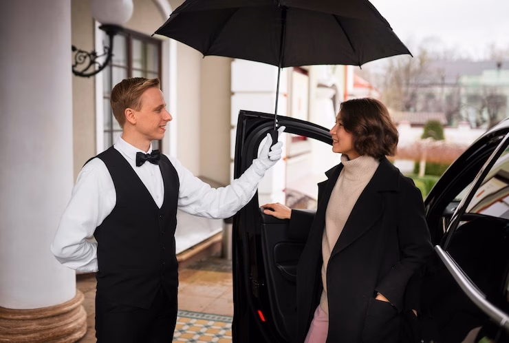 Woman enjoying a limo experience